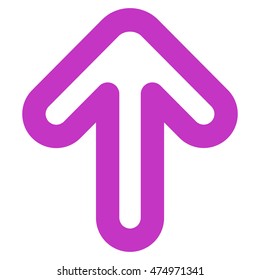 Up Arrow vector icon. Style is stroke flat icon symbol, violet color, white background.