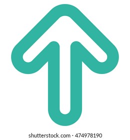 Up Arrow vector icon. Style is stroke flat icon symbol, cyan color, white background.