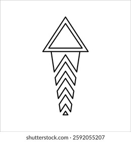 Up arrow vector icon. This round flat symbol is drawn in black and white, environmentally friendly colors on a white background.