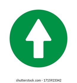 Arrow Up vector icon. This rounded flat symbol is drawn with an eco green color on a white background. eps 10
