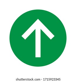 Arrow Up vector icon. This rounded flat symbol is drawn with an eco green color on a white background. eps 10