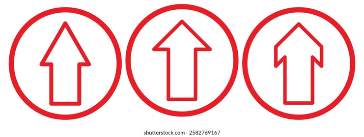 Arrow Up vector icon. This rounded flat symbol is drawn with eco  on a white background . three arrows vector icon. 1176