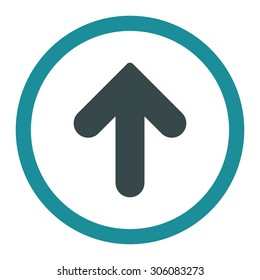 Arrow Up vector icon. This rounded flat symbol is drawn with soft blue colors on a white background.