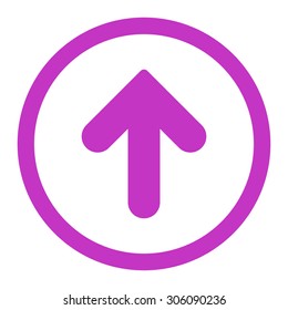 Arrow Up vector icon. This rounded flat symbol is drawn with violet color on a white background.