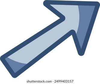 arrow vector icon transparent background. replaceable blue color design