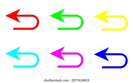 Icono de vector de flecha, vector de icono de flecha en estilo plano de moda. Establecer elementos en iconos de color. Imagen de icono de flecha, ilustración de icono de flecha aislada en fondo blanco