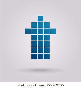 Arrow vector icon - up. The illustration on gray background