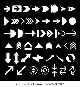 arrow, vector, icon, up, set, down, graphic, right, sign, circle, line, shape, web, symbol, pointer, button, design, digital, round, navigation, abstract, white, next, element, simple, click, flat