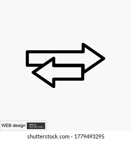 Arrow vector icons designed in a line style, stroke icons that can be edited against a white background, can be used for the web, cellular, UI, and your various needs.