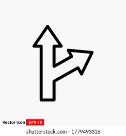 Los iconos vectoriales de flecha diseñados con un estilo de línea, los iconos de trazo que se pueden editar con un fondo blanco, se pueden utilizar para la web, la celda, la interfaz de usuario y las diversas necesidades.