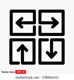 Arrow vector icons designed in a line style, stroke icons that can be edited against a white background, can be used for the web, cellular, UI, and your various needs.