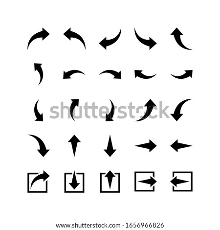 arrow vector icons. direction signs. black arrows set