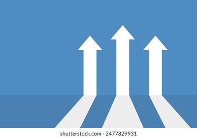 Up arrow vector icons. Line and solid right arrow symbol. Logo for business, marketing, finance. Revenue growth, direction of movement