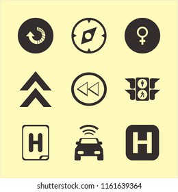 arrow vector icons set. with up arrow, reload arrow, female gender symbol and hospital sign in set