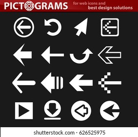 arrow vector icons for user interface design