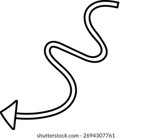 Arrow Vector Illustration Black Line Arrows, Bold Long Pointer Icons, Clean Direction Design Elements