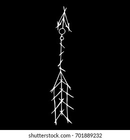 Arrow vector illustration. Doodle style. Design icon, print, logo, poster, symbol, decor, textile, paper, card. 