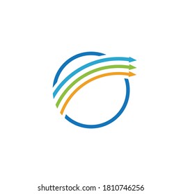 Logo-Vorlagendesign für Vektorgrafik-Pfeilsymbol