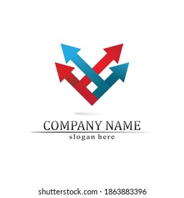 Arrow vector illustration icon Logo Template design