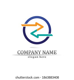 Logo-Vorlagendesign für Vektorgrafik-Pfeilsymbol