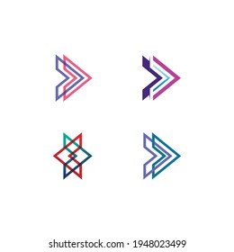 Vektorgrafik-Symbol Logo-Design-Medien, Abspielen, Musik, schnelles Logo und Business