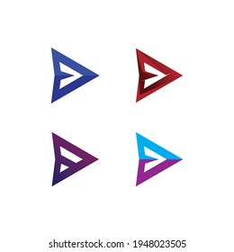 Arrow vector illustration icon Logo Template design media, play, music, fast logo and business