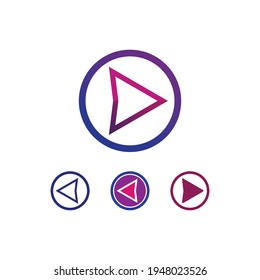 Arrow vector illustration icon Logo Template design media, play, music, fast logo and business