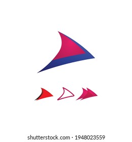 Arrow vector illustration icon Logo Template design media, play, music, fast logo and business