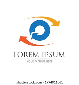 Logo-Vorlagendesign für Vektorgrafik-Pfeilsymbol