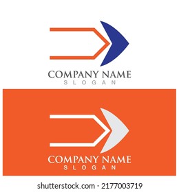 Logo-Vorlagendesign für Vektorgrafik-Pfeilsymbol