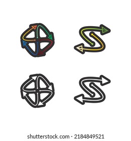 Arrow vector illustration icon Logo Template design