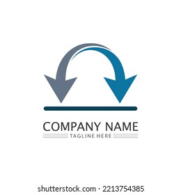 Logo-Vorlagendesign für Vektorgrafik-Pfeilsymbol