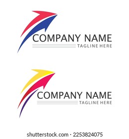 Logo-Vorlagendesign für Vektorgrafik-Pfeilsymbol