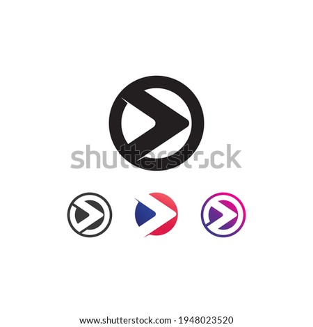 Arrow vector illustration icon Logo Template design media, play, music, fast logo and business