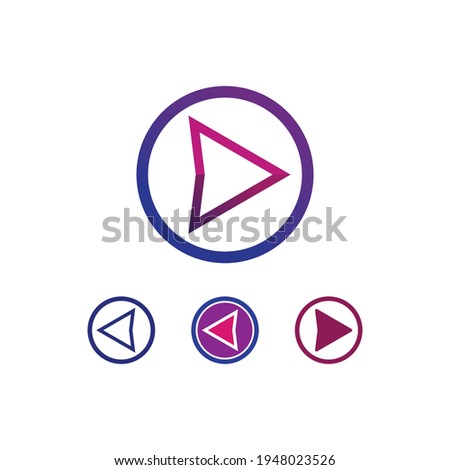 Arrow vector illustration icon Logo Template design media, play, music, fast logo and business