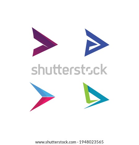 Arrow vector illustration icon Logo Template design media, play, music, fast logo and business
