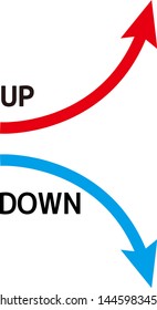 Arrow vector illustration and icon.
Illustration of arrow pointing up and down