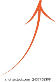 Pfeilvektordarstellung und -symbol. Abbildung des nach oben zeigenden Pfeils. Orangefarbener Pfeil. EPS10.