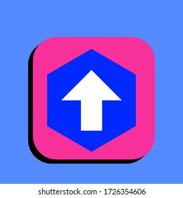 Icono de ilustración vectorial de flecha. Icono de flecha en forma bidimensional. El concepto de navegación y dirección mediante el uso de un icono moderno de flecha.