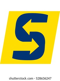 Arrow Vector Illustration. Letter S Icon