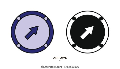 Up arrow vector illustration lineal color and filled design
