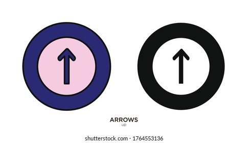 Up arrow vector illustration lineal color and filled design