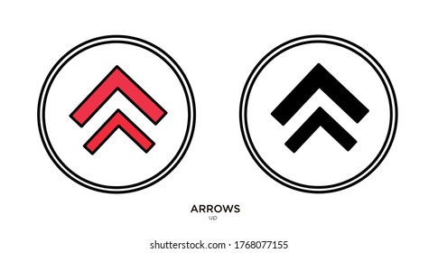 Up arrow vector illustration lineal color and filled design