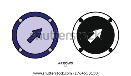 Up arrow vector illustration lineal color and filled design