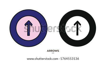 Up arrow vector illustration lineal color and filled design