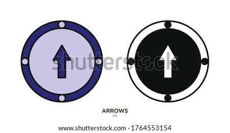 Up arrow vector illustration lineal color and filled design