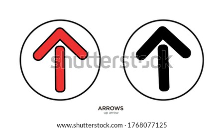 Up arrow vector illustration lineal color and filled design