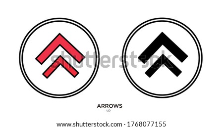 Up arrow vector illustration lineal color and filled design