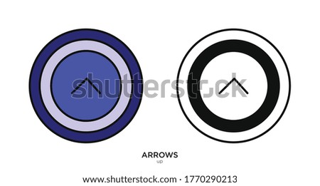 Up arrow vector illustration lineal color and filled design