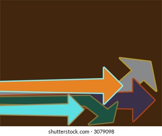 Arrow vector illustration on brown background